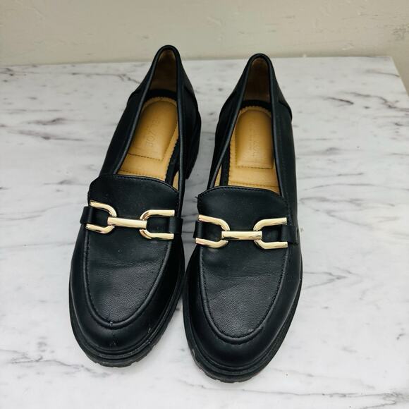 Rachel Zoe Mila Black Leather Loafers Women’s Size 7 - Picture 4 of 12